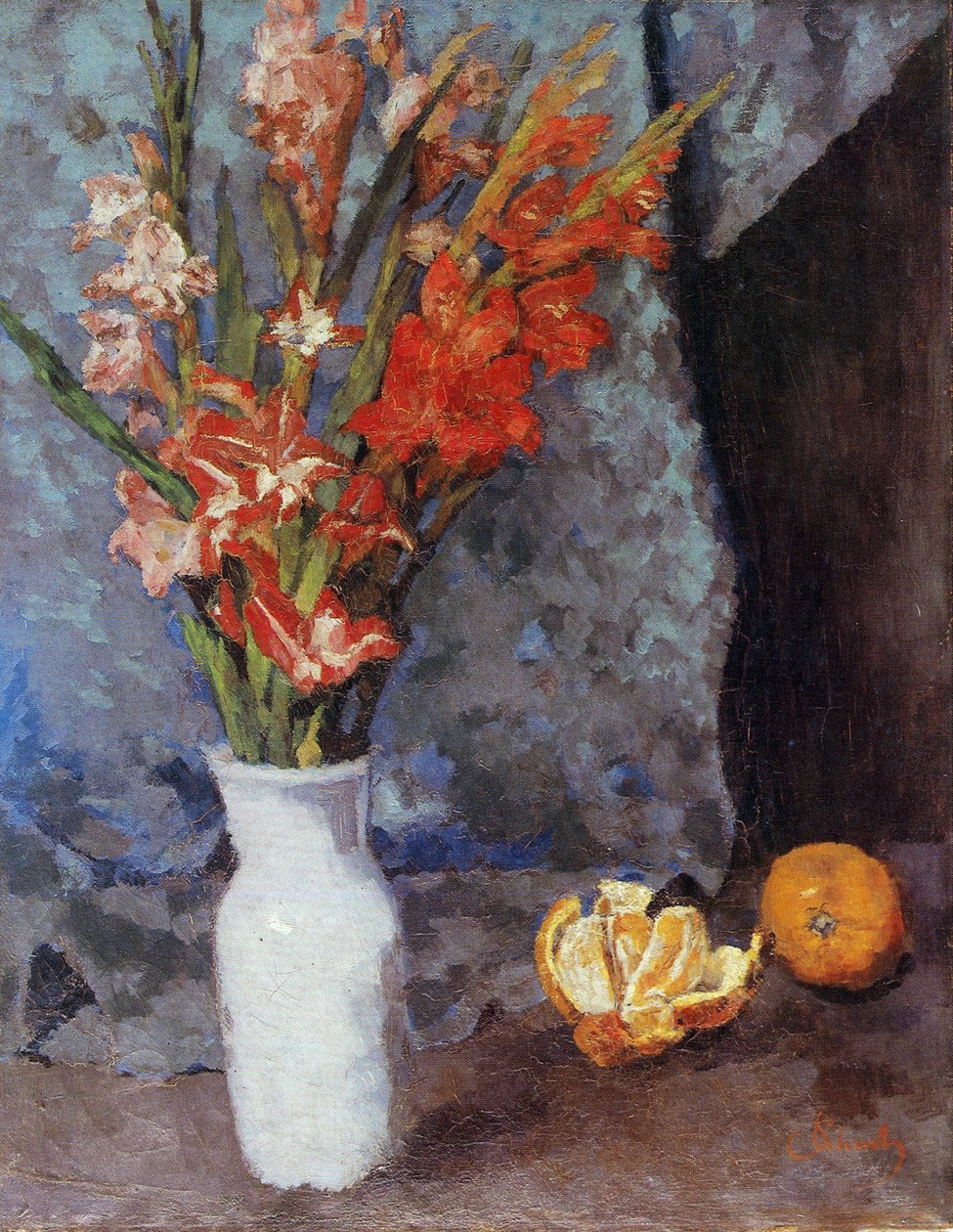 Gladíolos e laranjas de Carl Schuch
