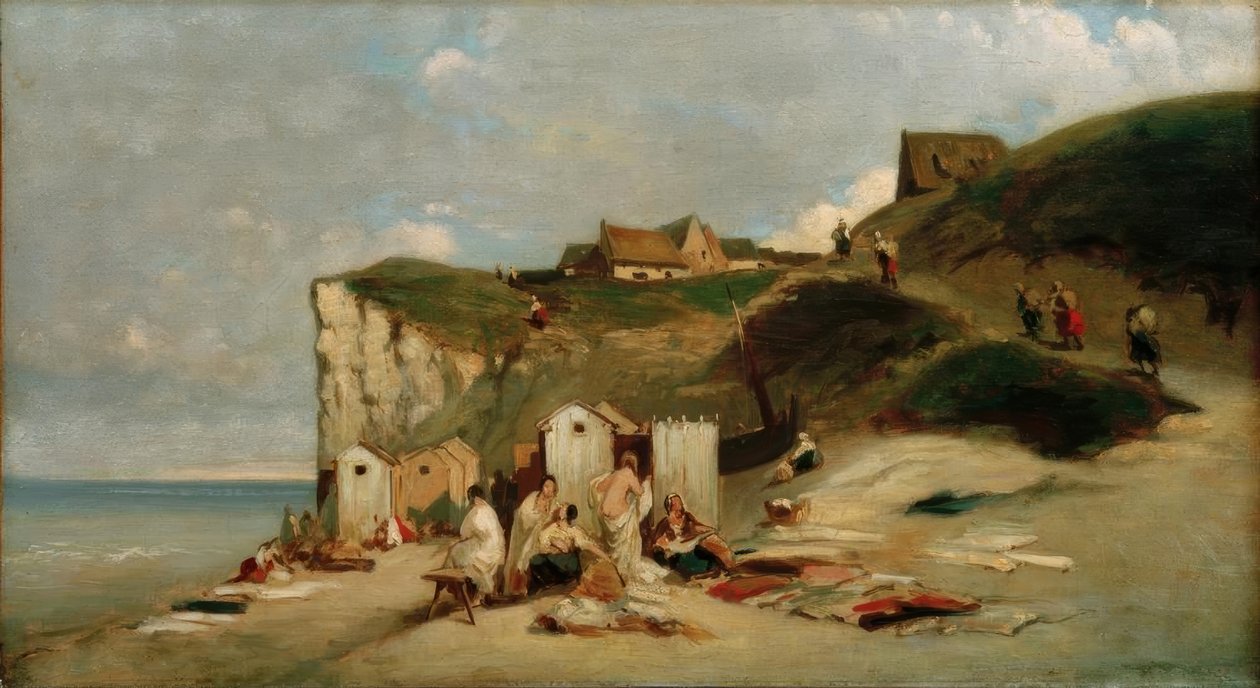 Mulheres tomando banho à beira-mar em Dieppe de Carl Spitzweg