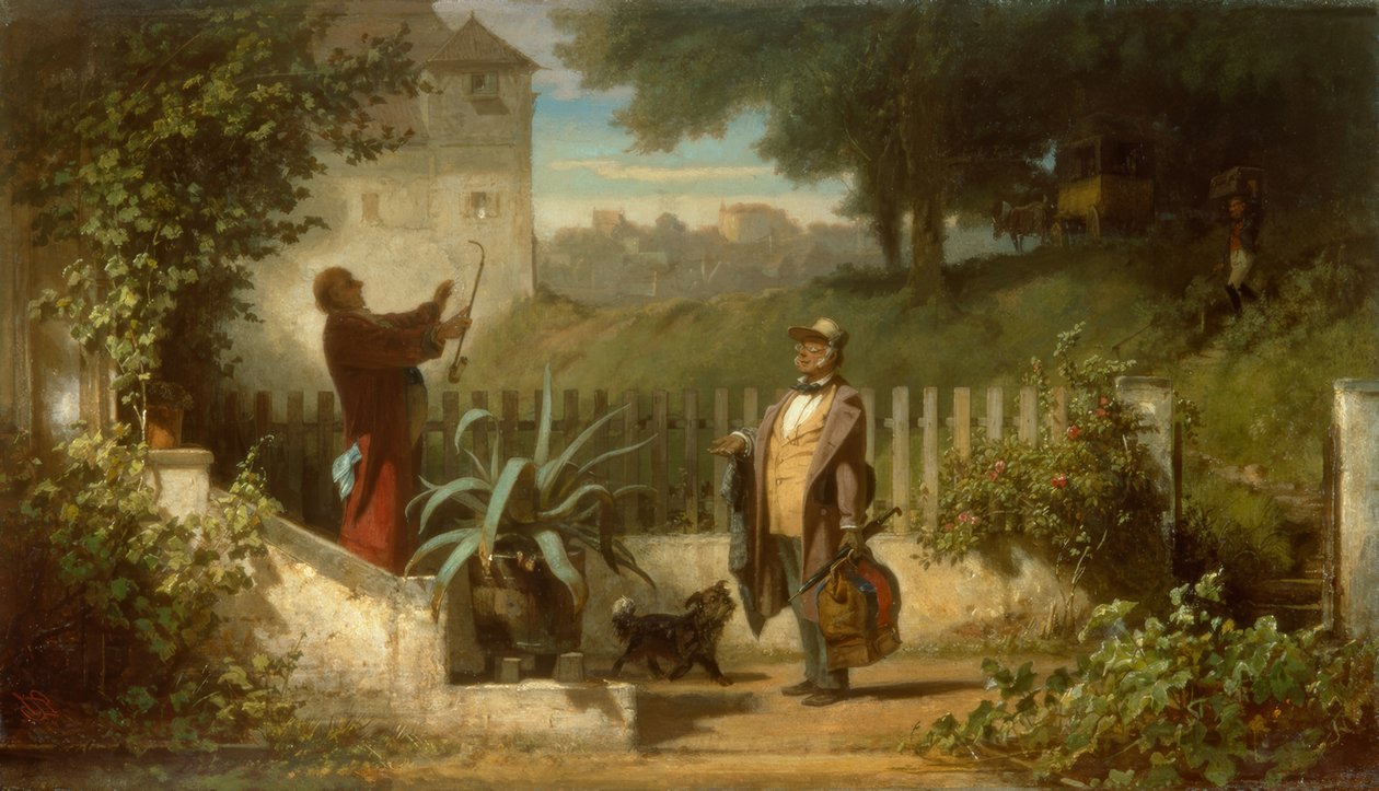 Visita no campo de Carl Spitzweg