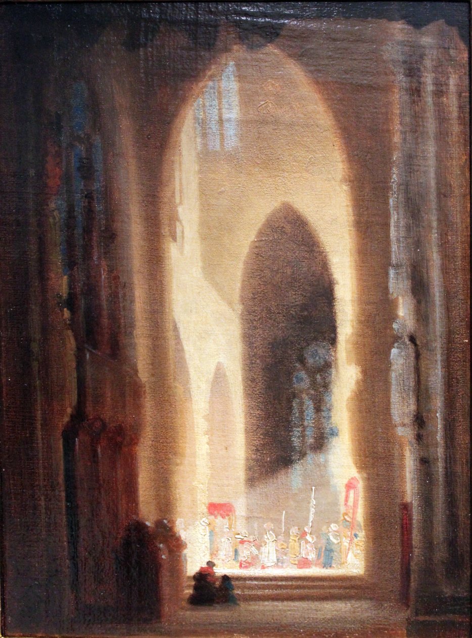 Interior da igreja com procissão de Carl Spitzweg
