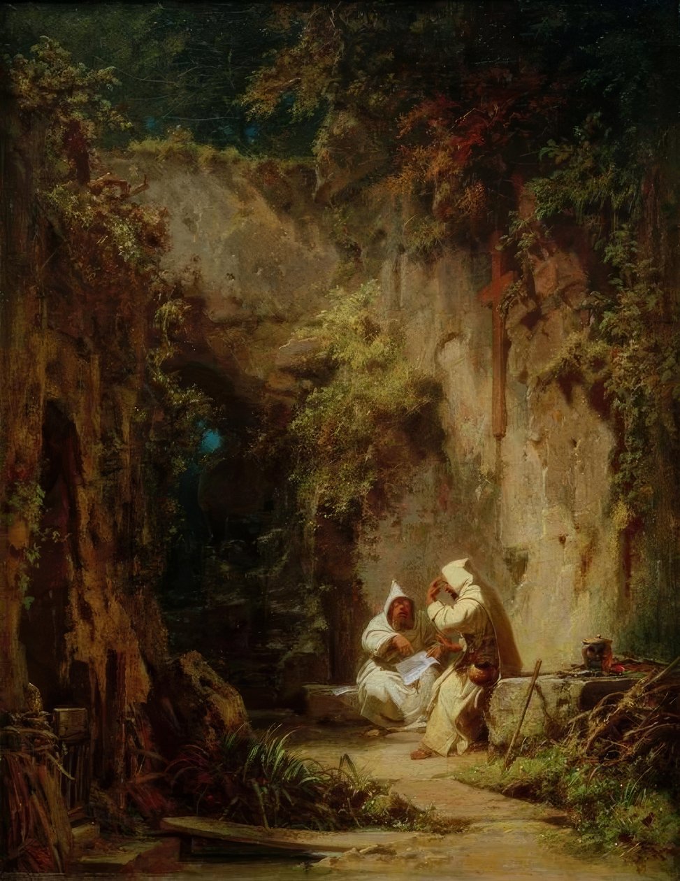 Monges em disputa de Carl Spitzweg