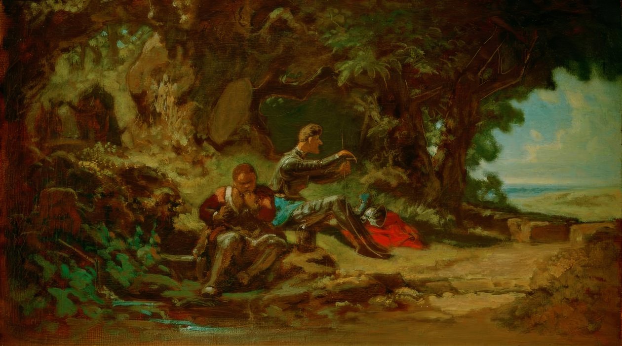 Dom Quixote e Sancho Panza, descansando de Carl Spitzweg
