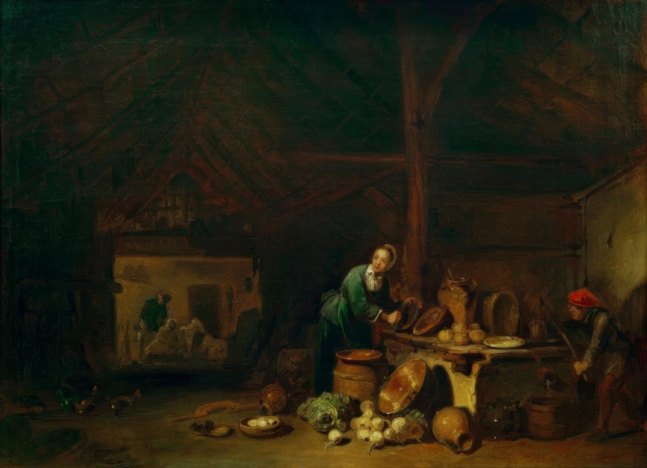 cozinha interior de Carl Spitzweg