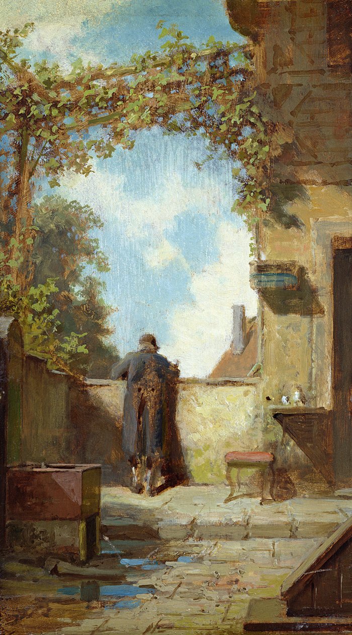 Velho no terraço de Carl Spitzweg