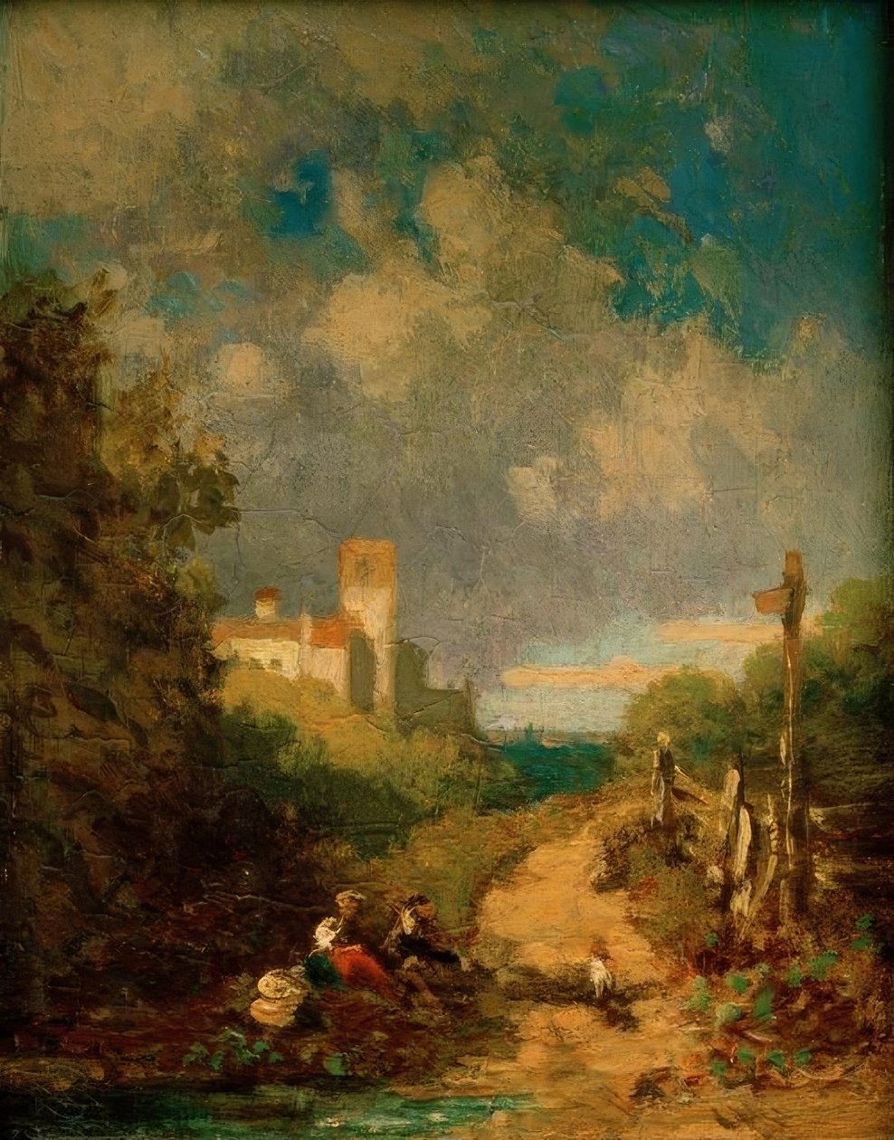 Descanse na estrada de terra de Carl Spitzweg