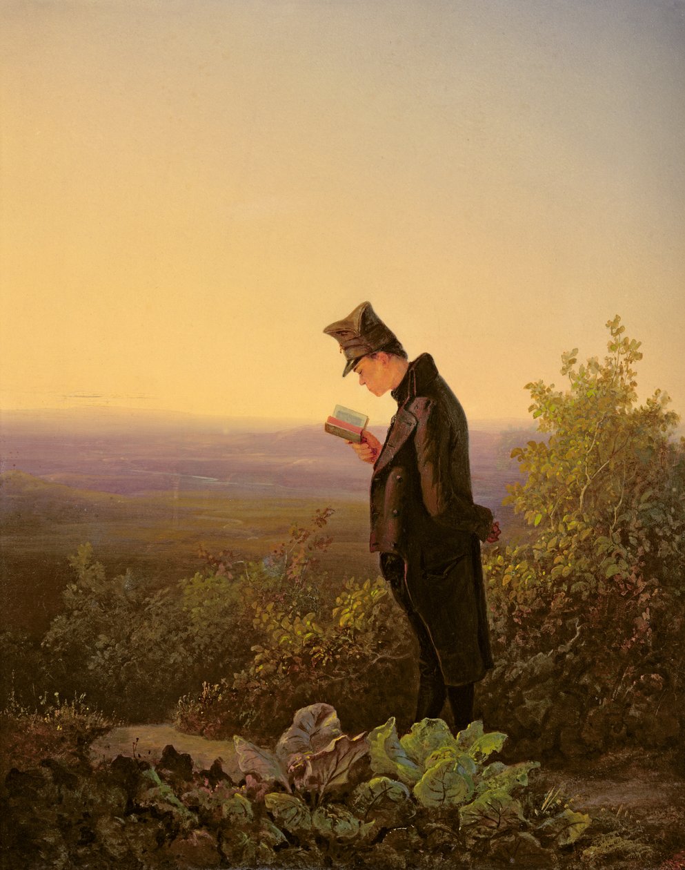 Lendo o breviário, a noite de Carl Spitzweg