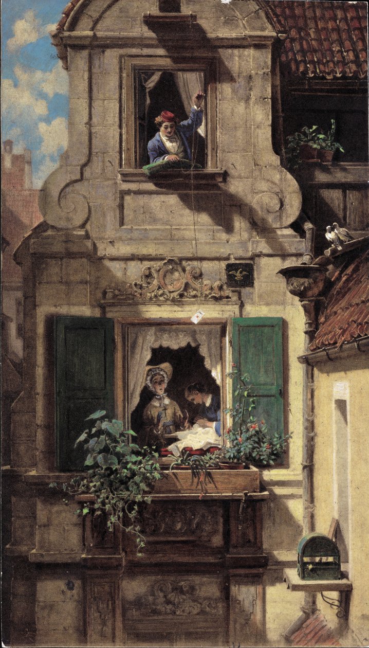 A carta de amor interceptada, c.1855-60 de Carl Spitzweg