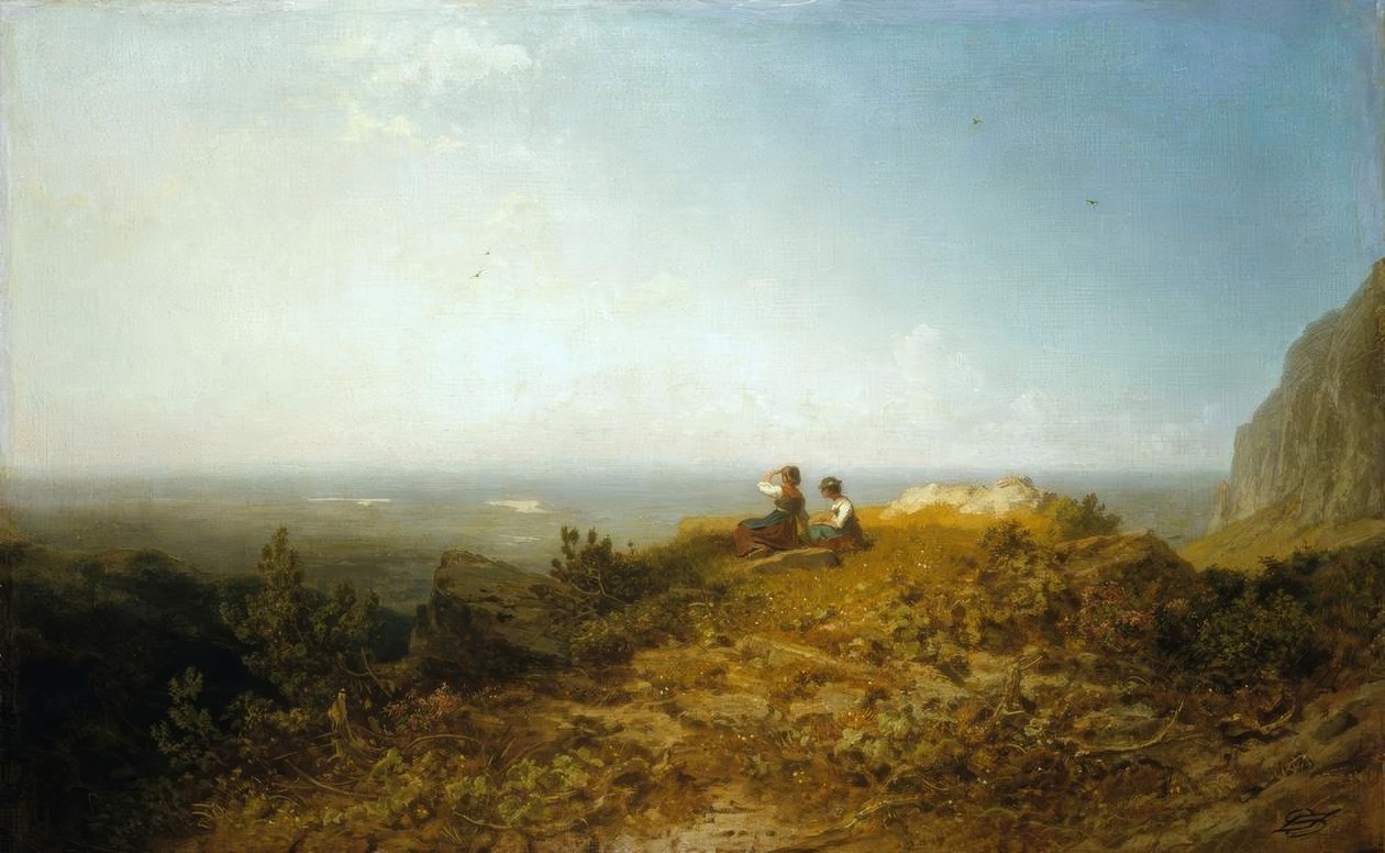 Duas garotas no pasto de Carl Spitzweg