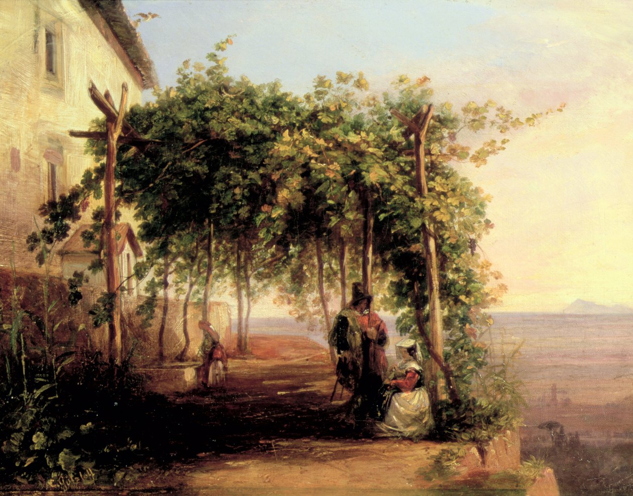 Acima do Golfo de Nápoles, c.1833 de Carl Wilhelm Goetzloff