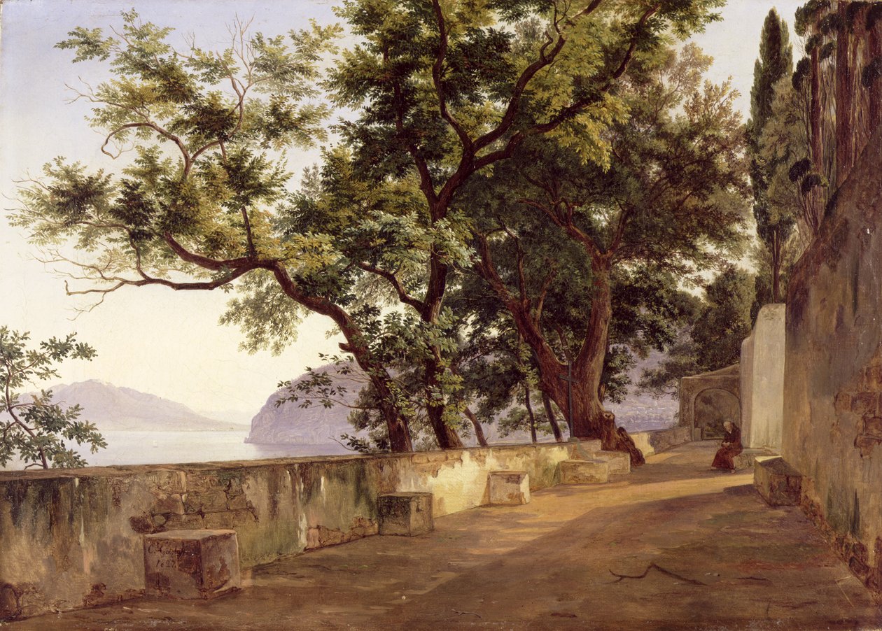 Jardim dos Frades Capuchinhos, perto de Sorrento, 1827 de Carl Wilhelm Goetzloff