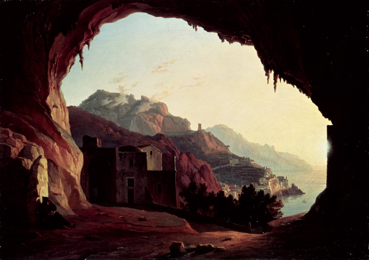 Gruta perto de Amalfi, c.1828 de Carl Wilhelm Goetzloff