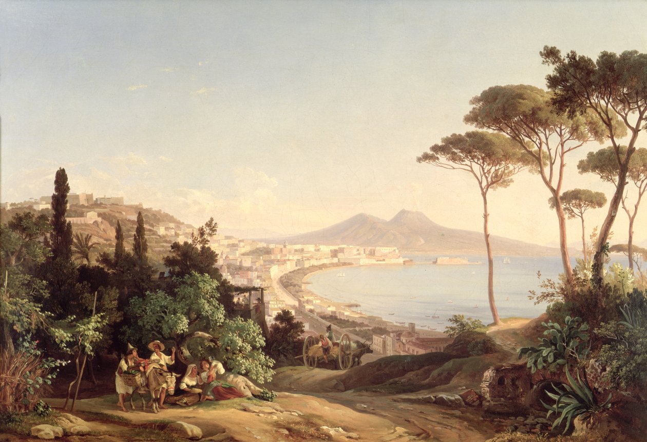 Vista de Nápoles, 183738 de Carl Wilhelm Goetzloff