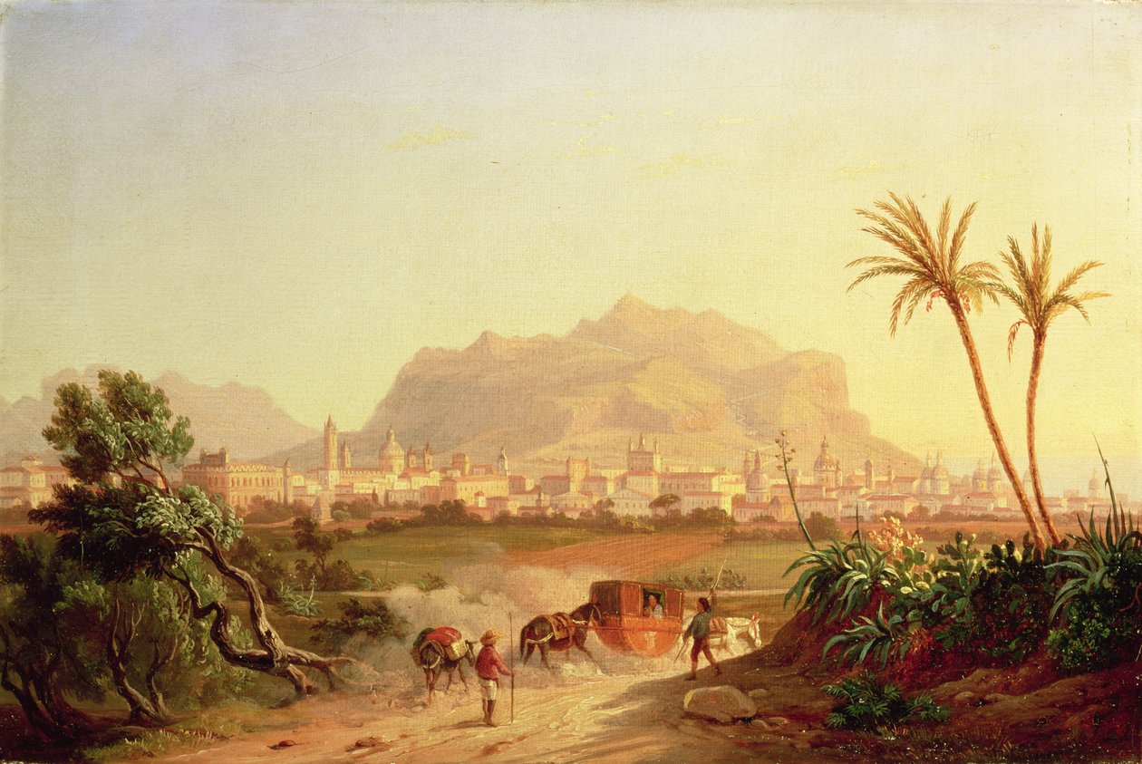 Vista de Palermo, c.1831 de Carl Wilhelm Goetzloff