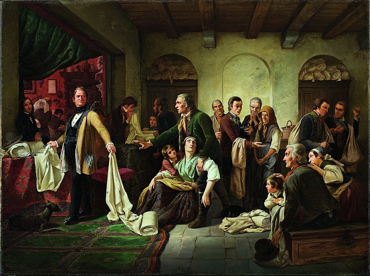Os tecelões da Silésia de Carl Wilhelm Hübner