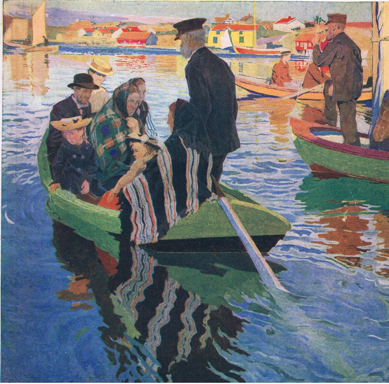 Frequentadores da igreja em barcos de Carl Wilhelm Wilhelmson