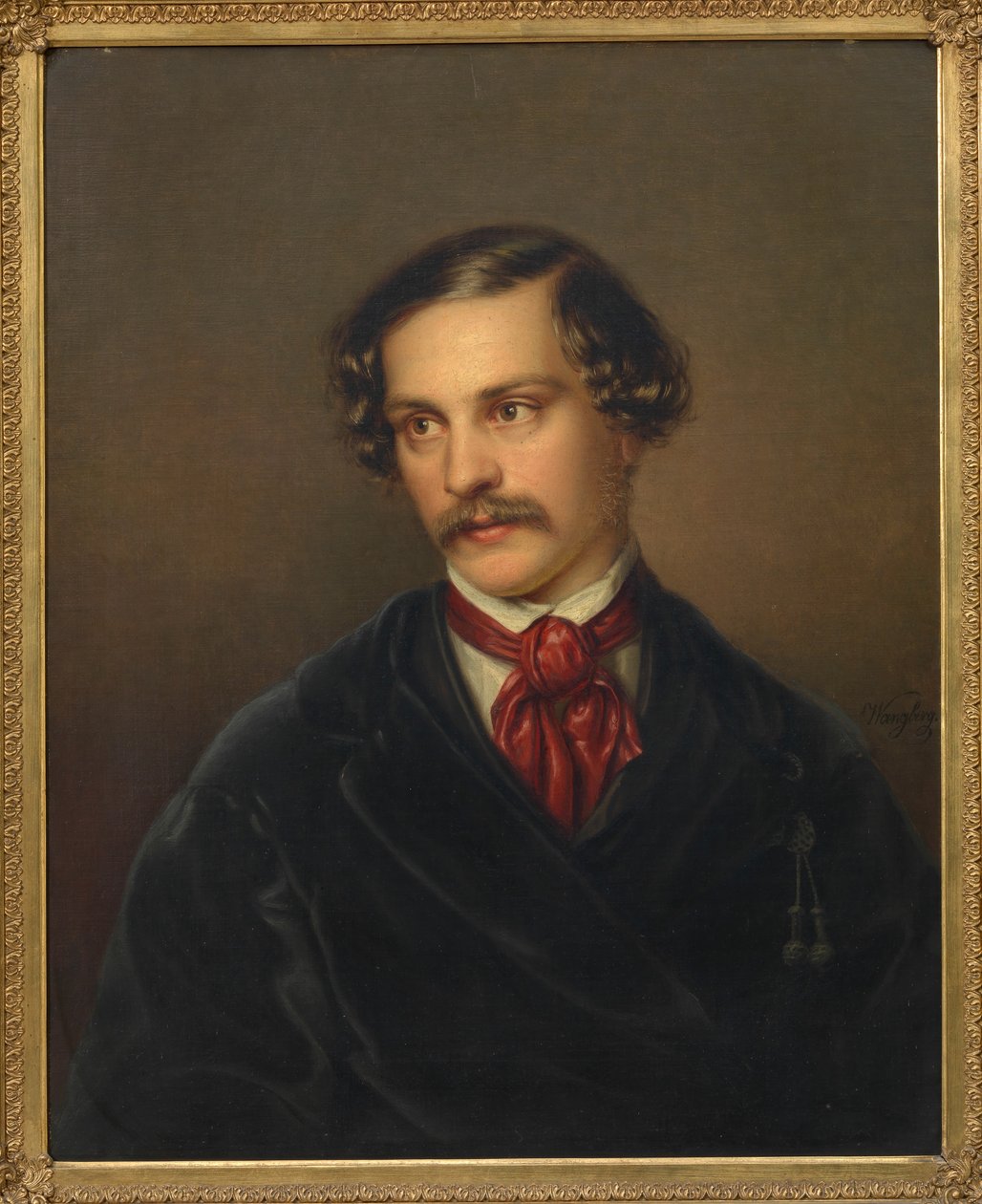 Retrato do dramaturgo e compositor Alexander Baumann 1814-1857, ca 1845. de Carl Adolph Wangberg