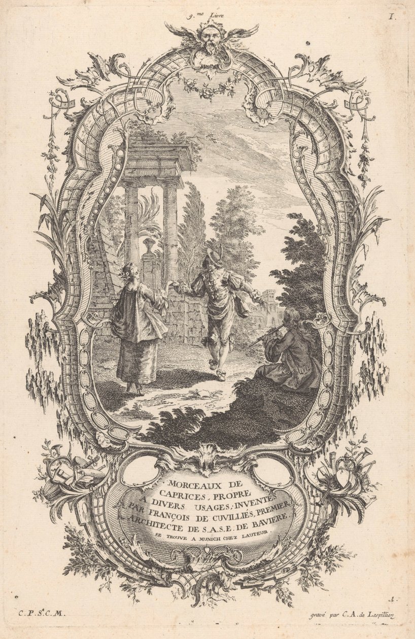 Dansend paar
Figuren em landschappen (título da série)
9me Livre I Morceaux De Caprices, Propre A Divers Usages (título da série sobre o objecto) de Carl Albert von Lespilliez
