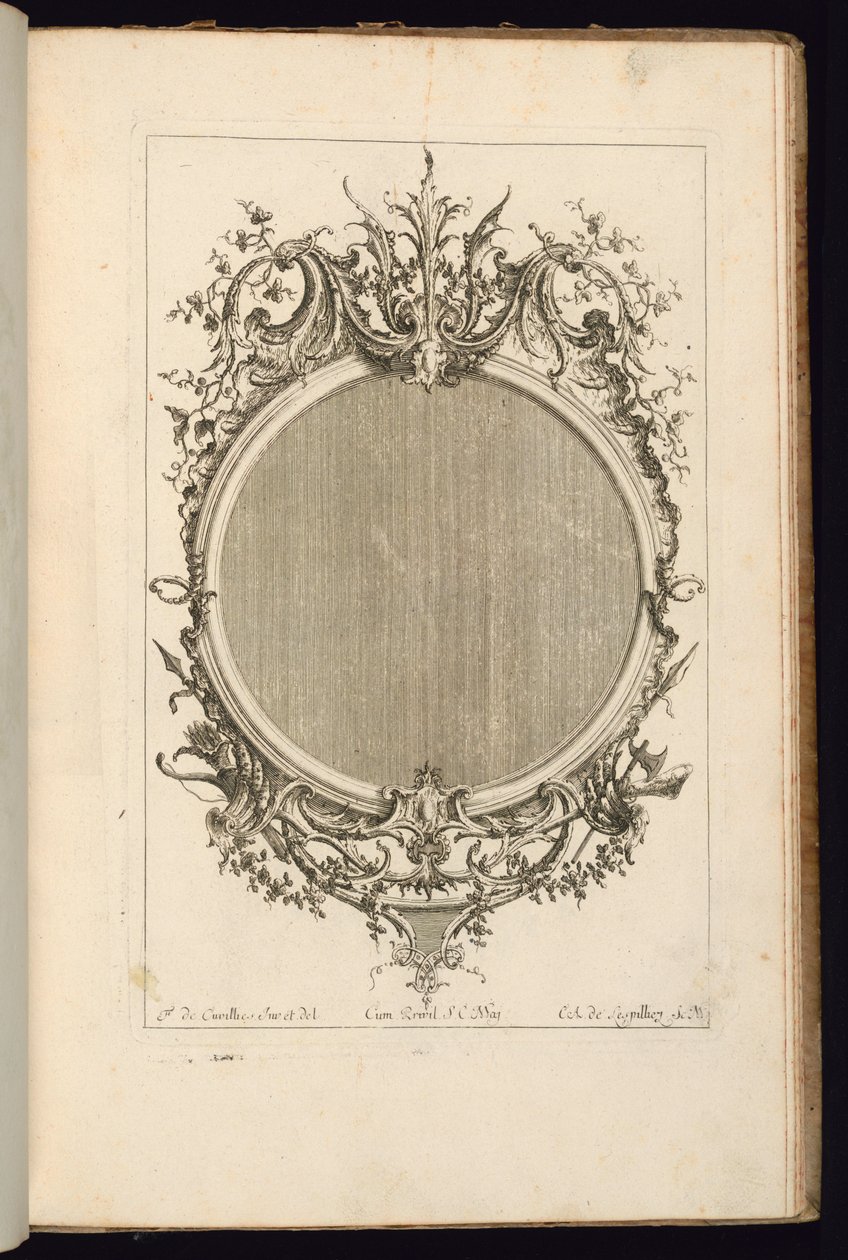 Quadro com dois rolos de folhas, terceiro livro de quadros de Carl Albert von Lespilliez