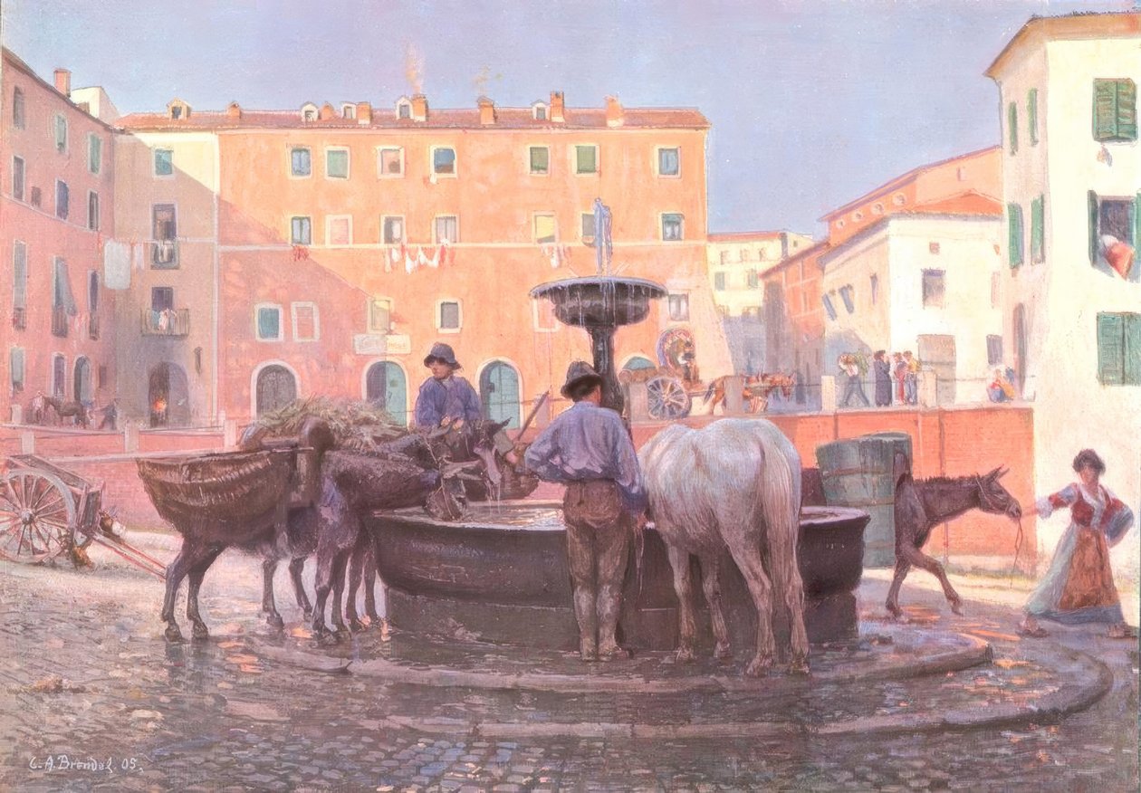 Na fonte em Genzano de Carl Alexander Brendel