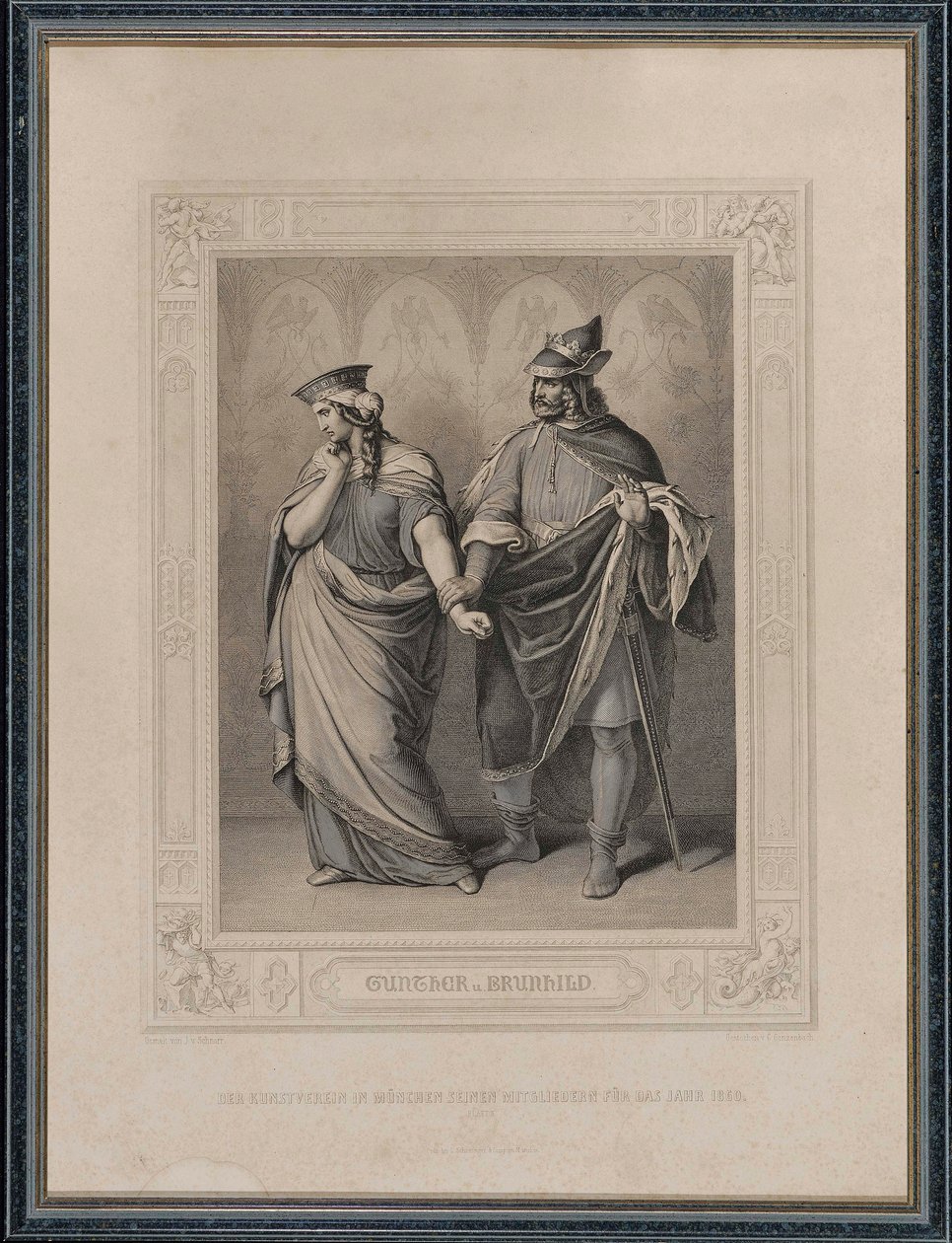 Os Nibelungenlied. Gunther e Brunhild, 1860. de Carl Arnold Gonzenbach
