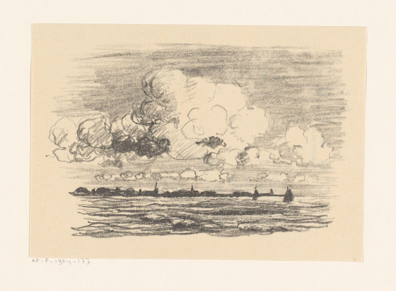 Nuvens acima da água de Carl August Breitenstein