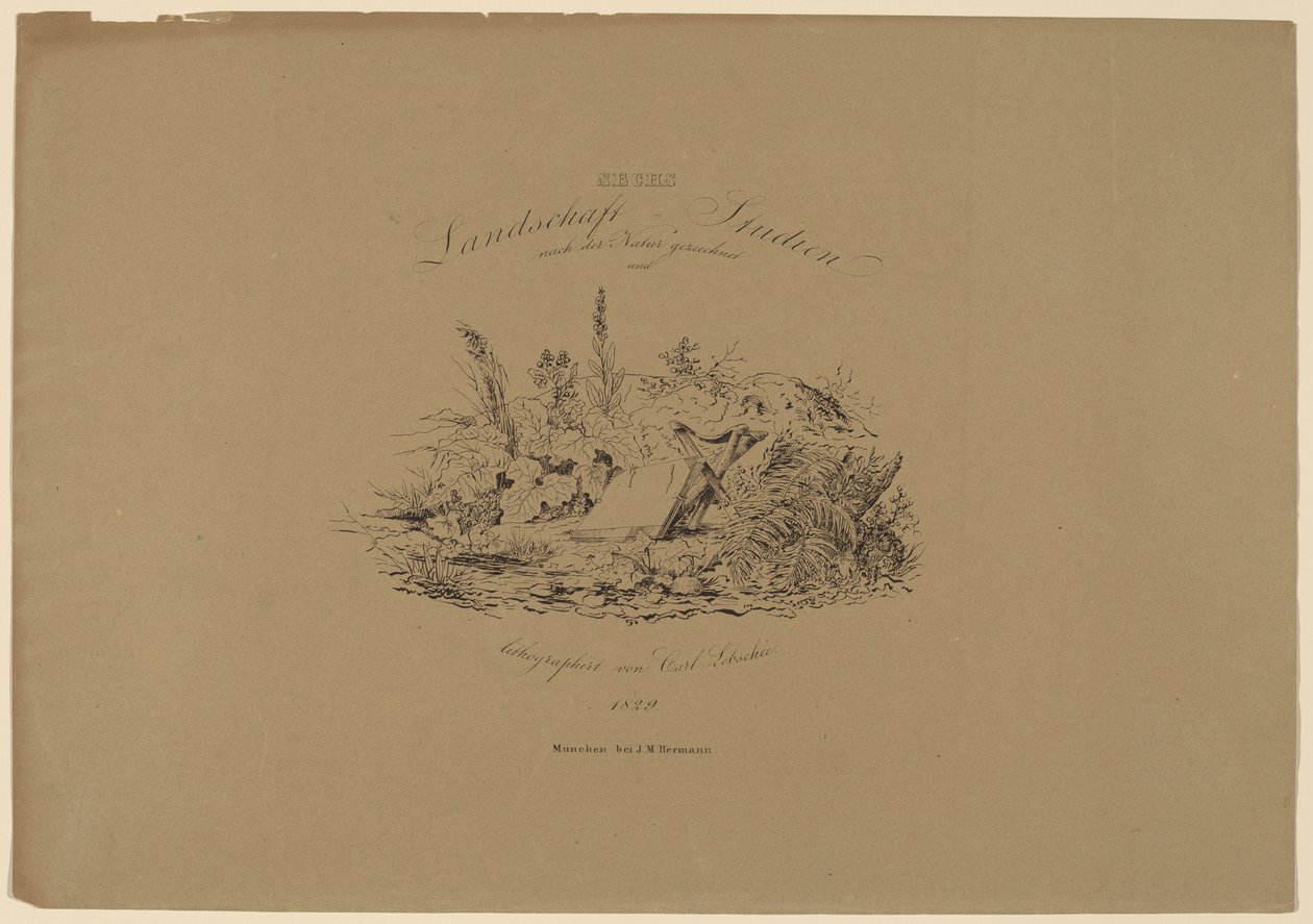 Seis estudos de paisagem da natureza de Carl August Lebschee