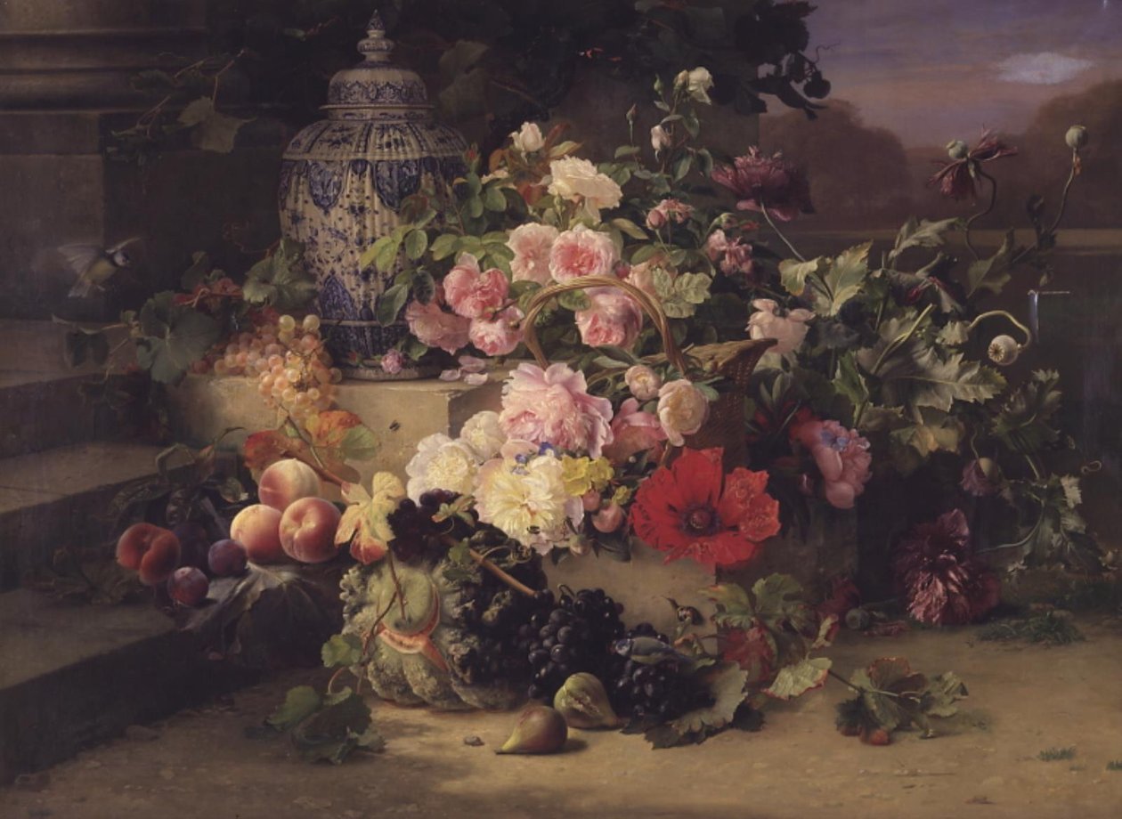 pintura de frutas e flores de Carl Balsgaard