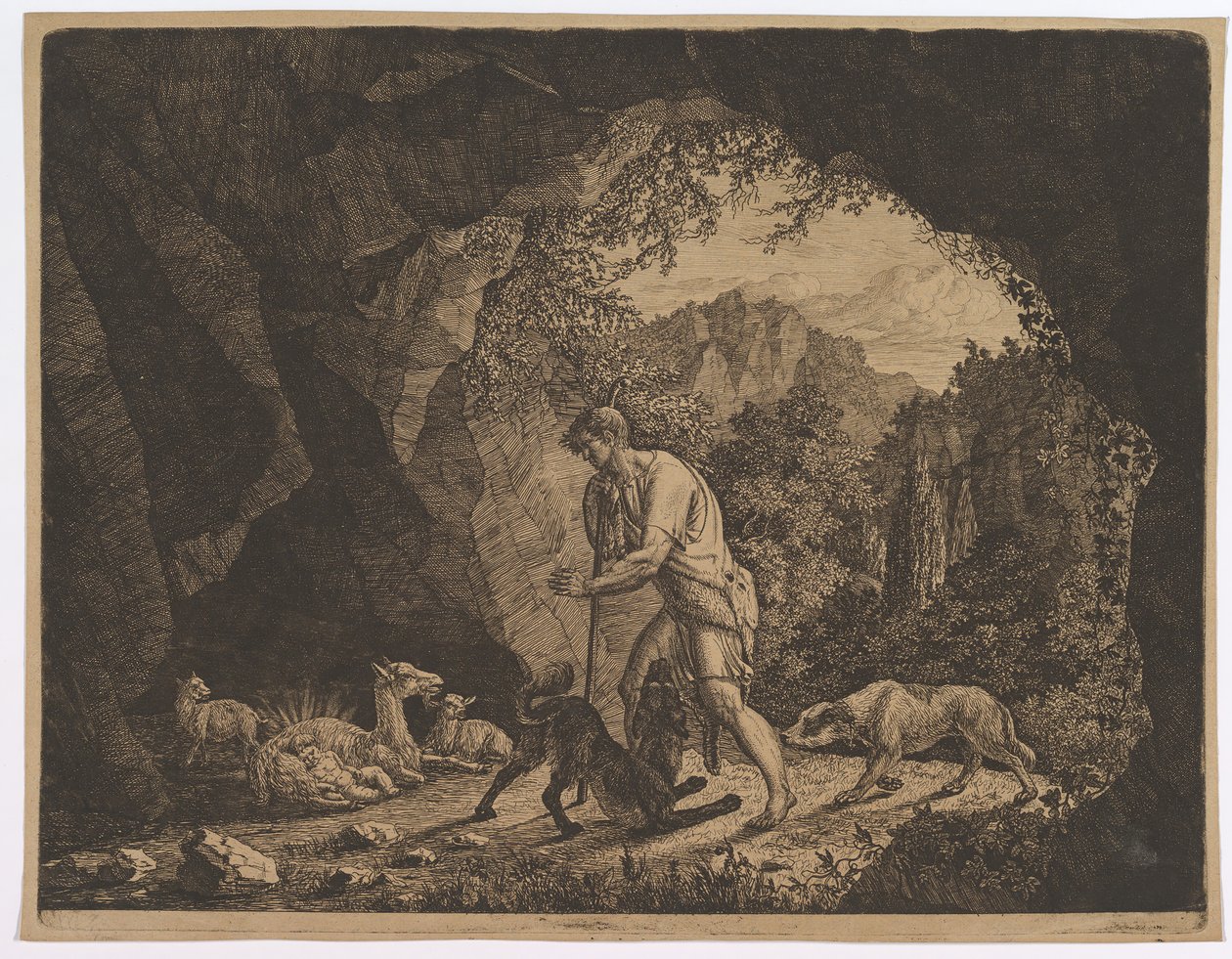 O Pastor Encontrando Romulus perto do Goat.n.d. de Carl Baron von Vittinghoff