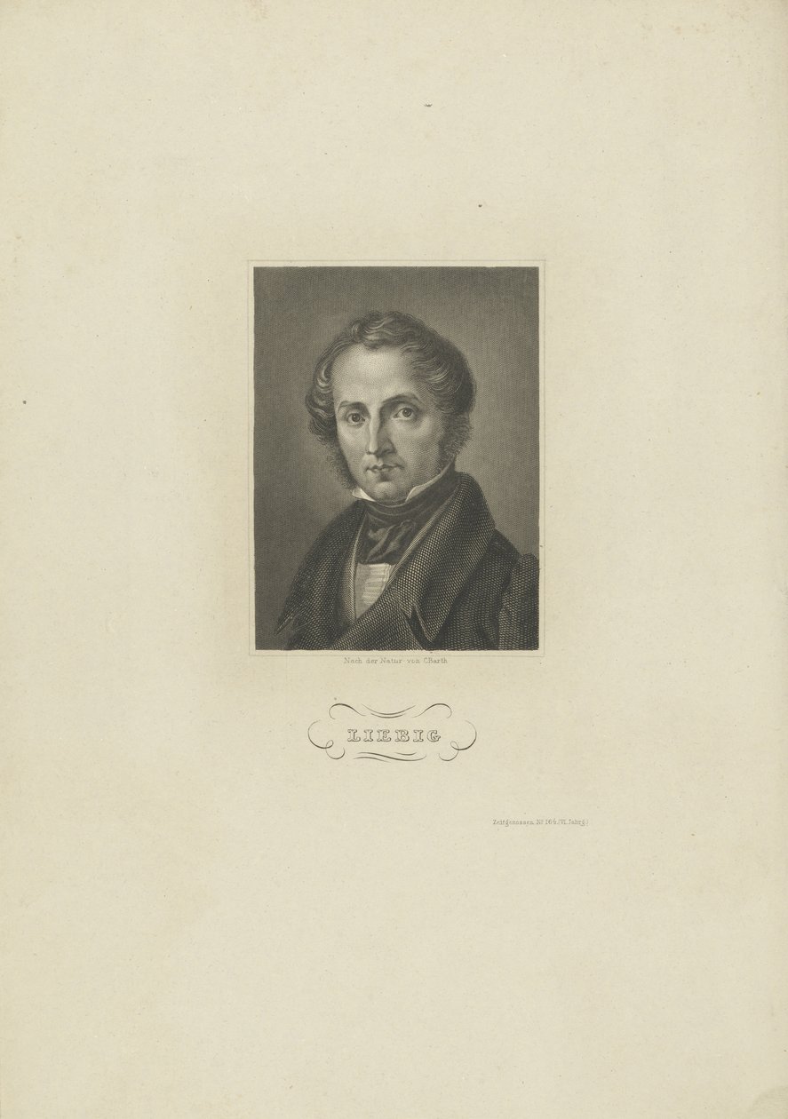 Retrato do químico Justus von Liebig, c. 1840 de Carl Barth