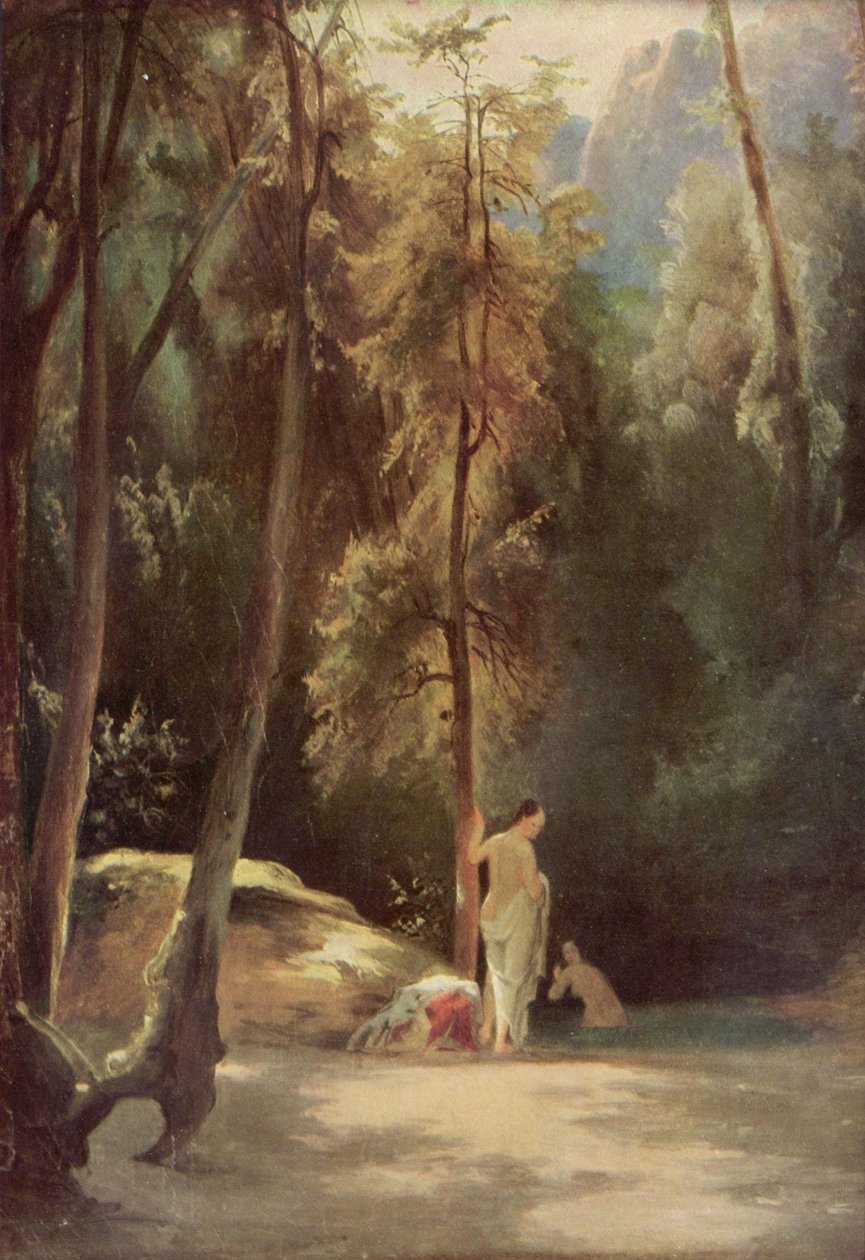 Padres no Parque de Terni (Mulheres Banhistas na Floresta) de Carl Blechen