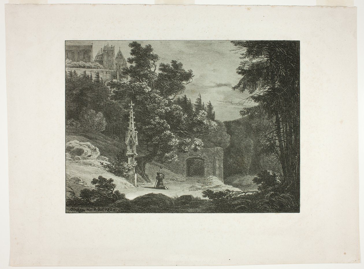 Peregrino no bosque de Carl Blechen