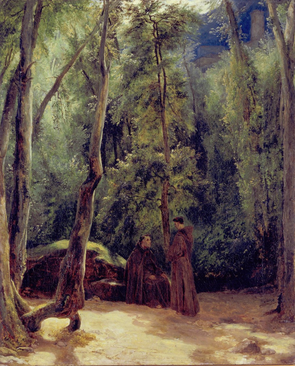 Dois monges no parque de Terni de Carl Blechen