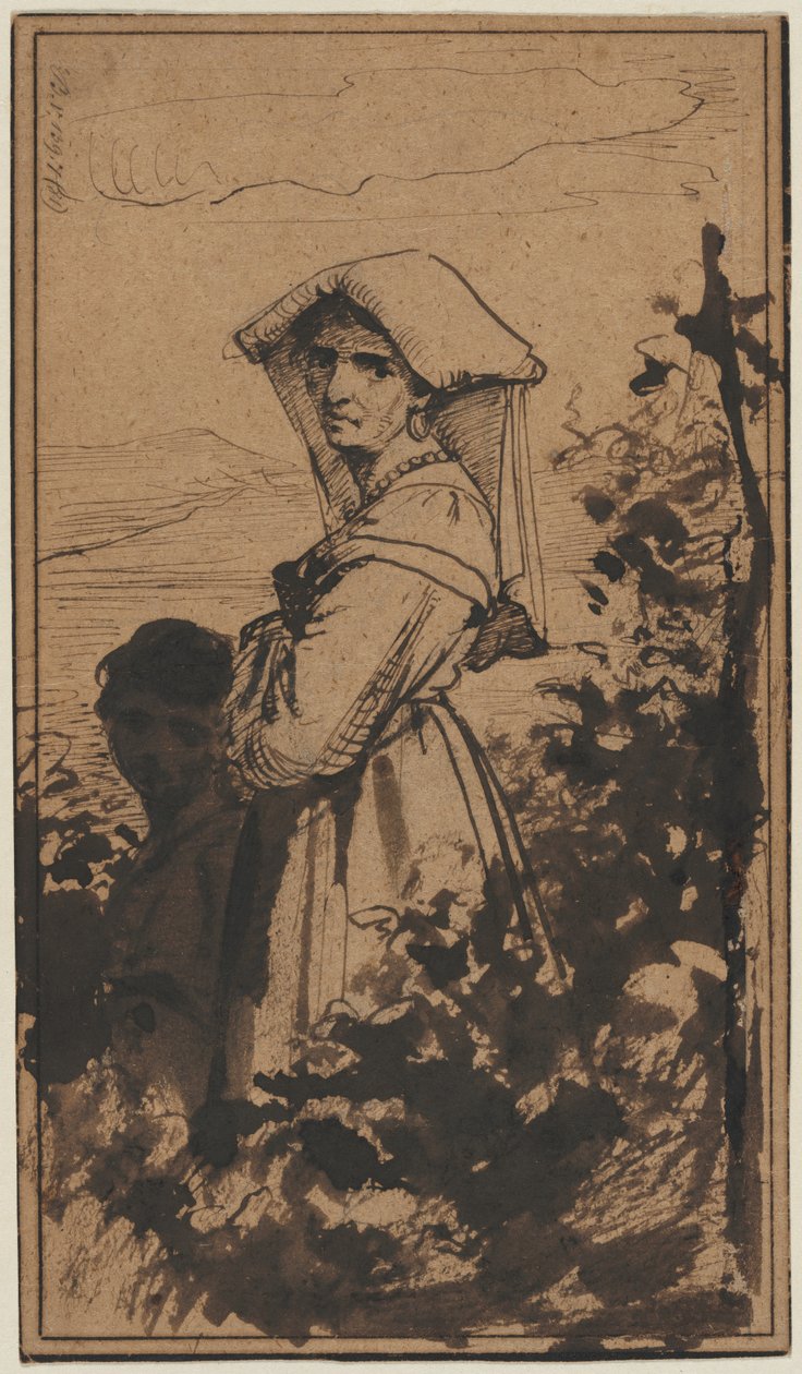 Mulher e criança em pé de Carl Bloch (Danish