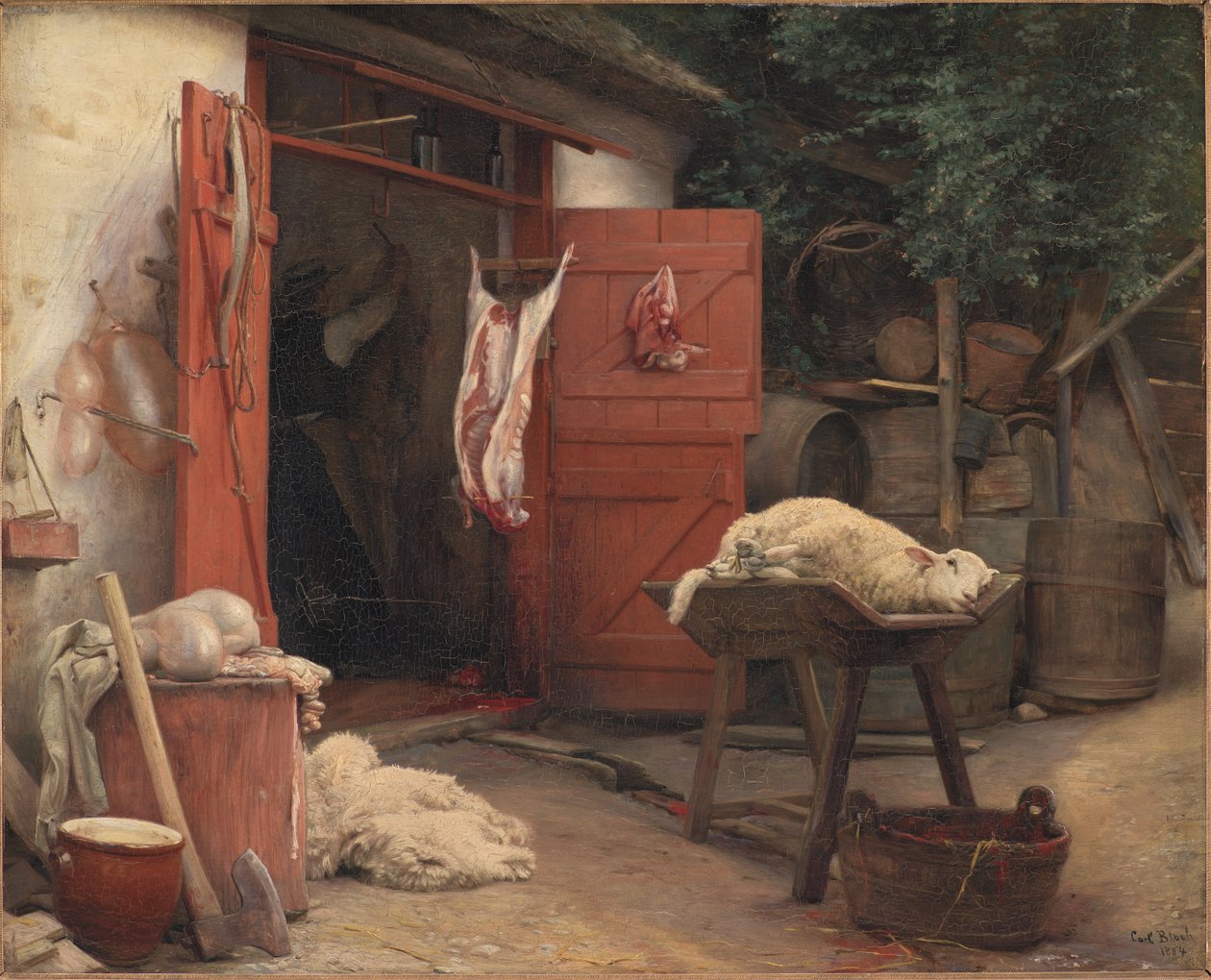 Um Matadouro em Hellebæk de Carl Bloch