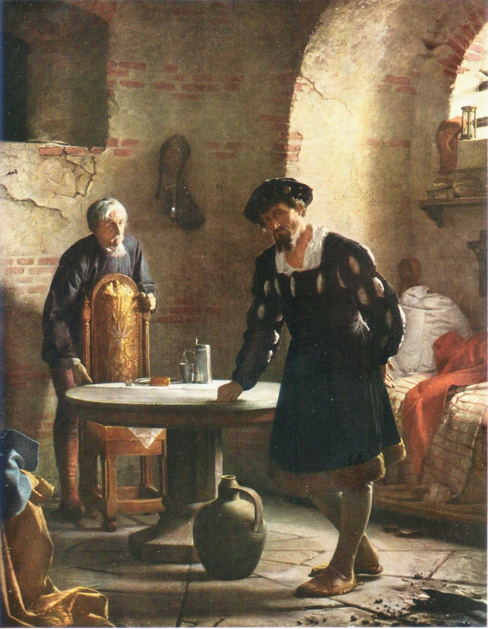 Dinamarquês: Christian II imprisoned in the tower at Sønderborg Castle Christian II imprisoned in the tower at Sønderborg castle de Carl Bloch