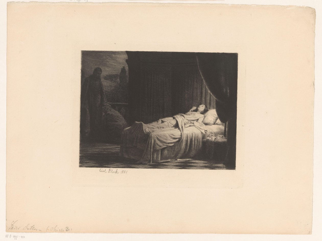 Morte como uma senhora, com adorador de Carl Bloch