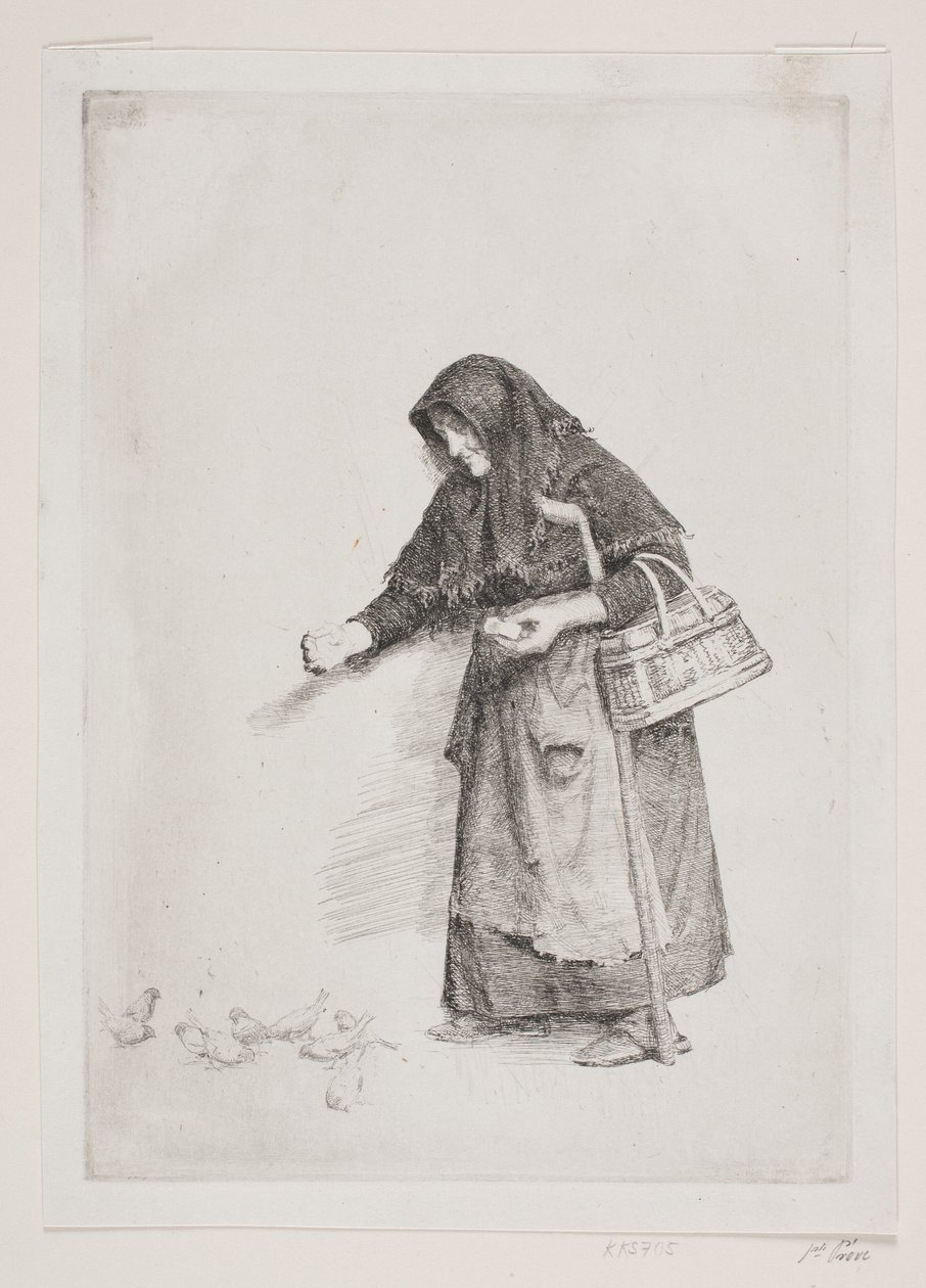 A mulher com os pardais de Carl Bloch