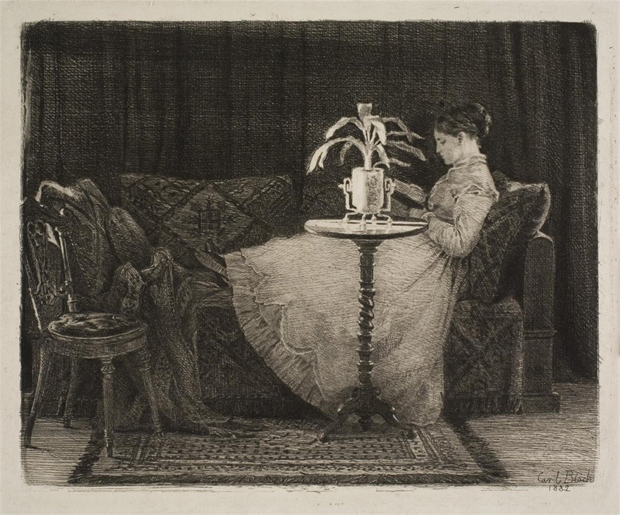 Senhora da leitura de Carl Bloch