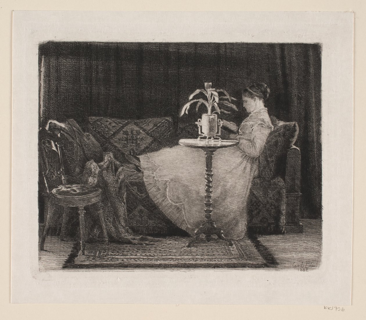 Senhora da leitura de Carl Bloch