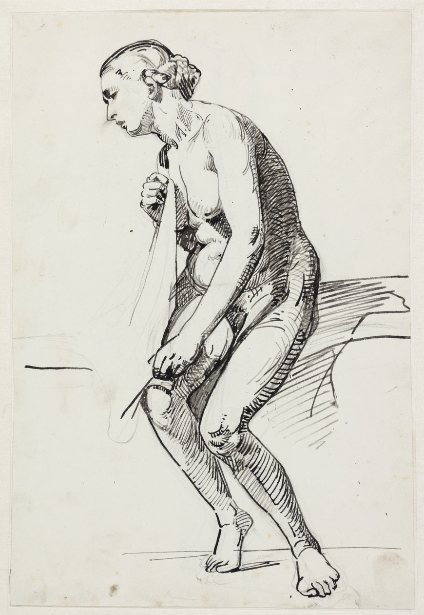 Estudos para a pintura do museu "Jairi datter" (kms835) de Carl Bloch