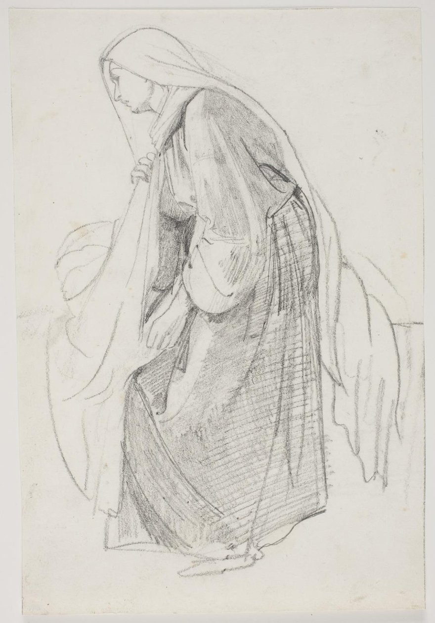 Estudos para a pintura do museu "Jairi datter" (kms835) de Carl Bloch