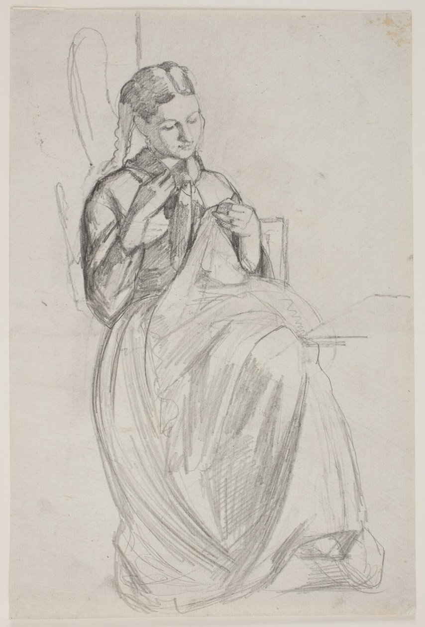 Costureira (esposa do artista) de Carl Bloch