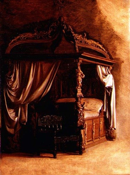 O Cama Real do Rei Christian IV da Dinamarca (1577-1648) de Carl Bloch