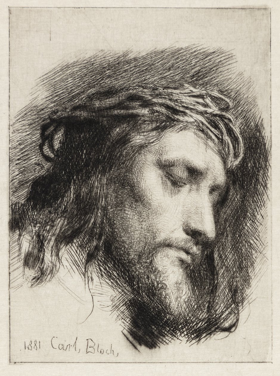 Cabeça de Cristo da coroa de espinhos de Carl Bloch