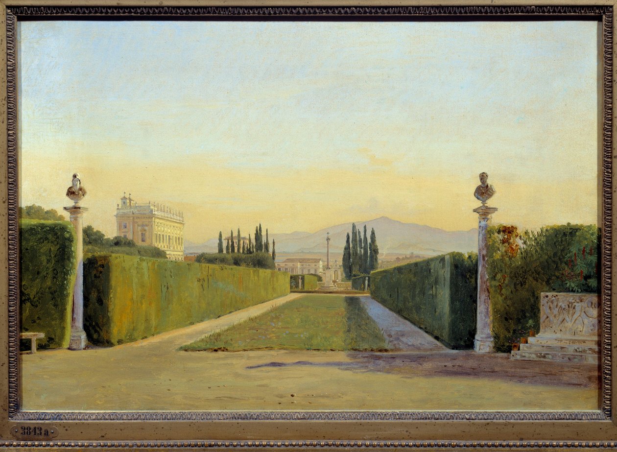 Os jardins de Villa Albani. Pintura de Carl Christian Constantin Hansen (1804-1880) Ec. Dan. de Carl Christian Constantin Hansen