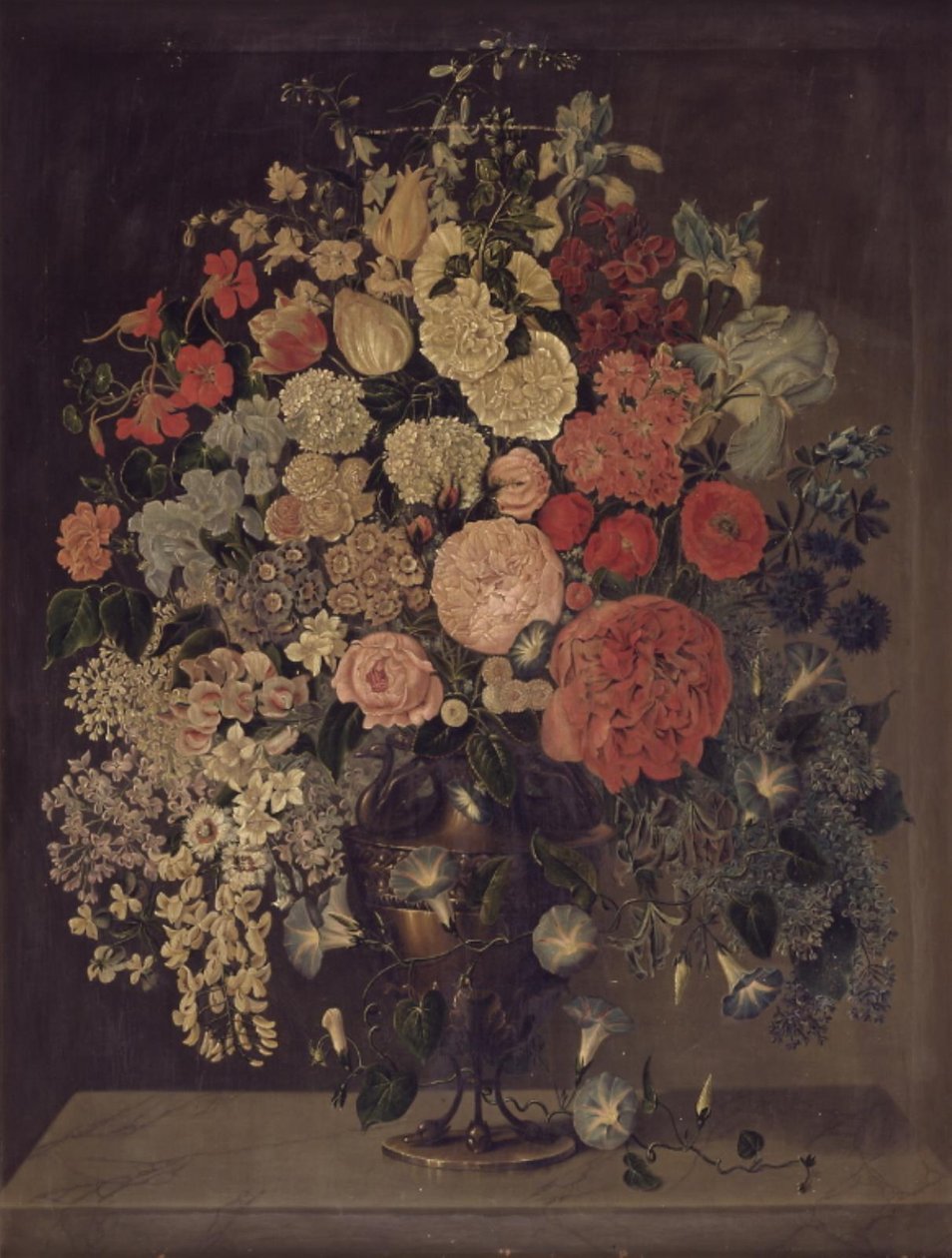 Um grande vaso com flores de Carl Christian Seydewitz