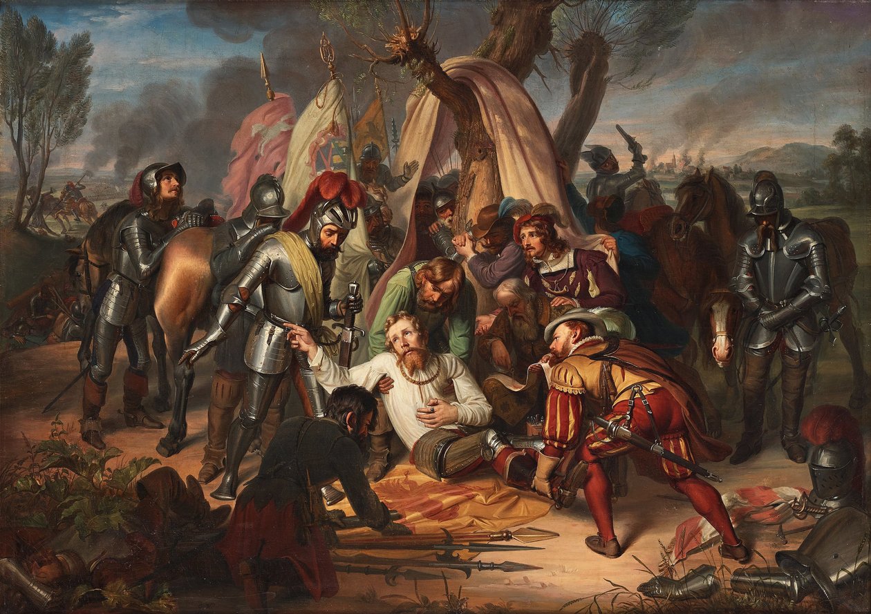 Maurício, Eleitor da Saxônia na batalha de Sievershausen, 1553, 1837. de Carl Christian Vogel von Vogelstein