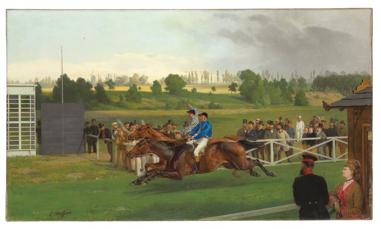 The Finish, Hoppegarten, Berlin, 15 de junho de 1873, 1874 de Carl Constantin Steffeck