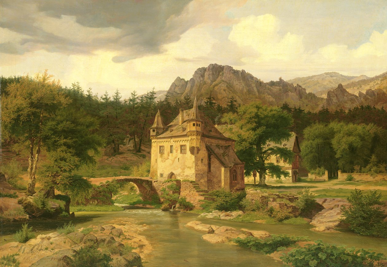 Castelo nas montanhas, 1835 de Carl Dahl
