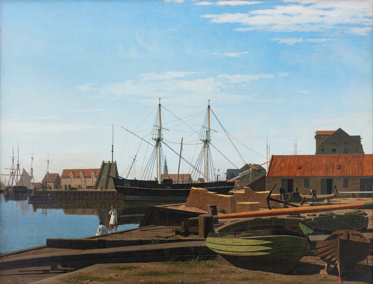 Vista da Praça Larsen perto do porto de Copenhaga de Carl Dahl